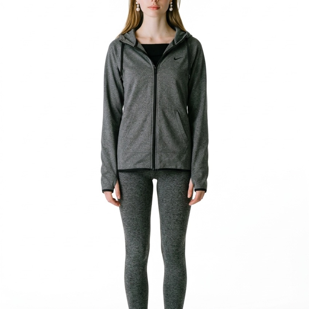 Nike Charcoal Gray Zip-Up Hooded Jacket size xs